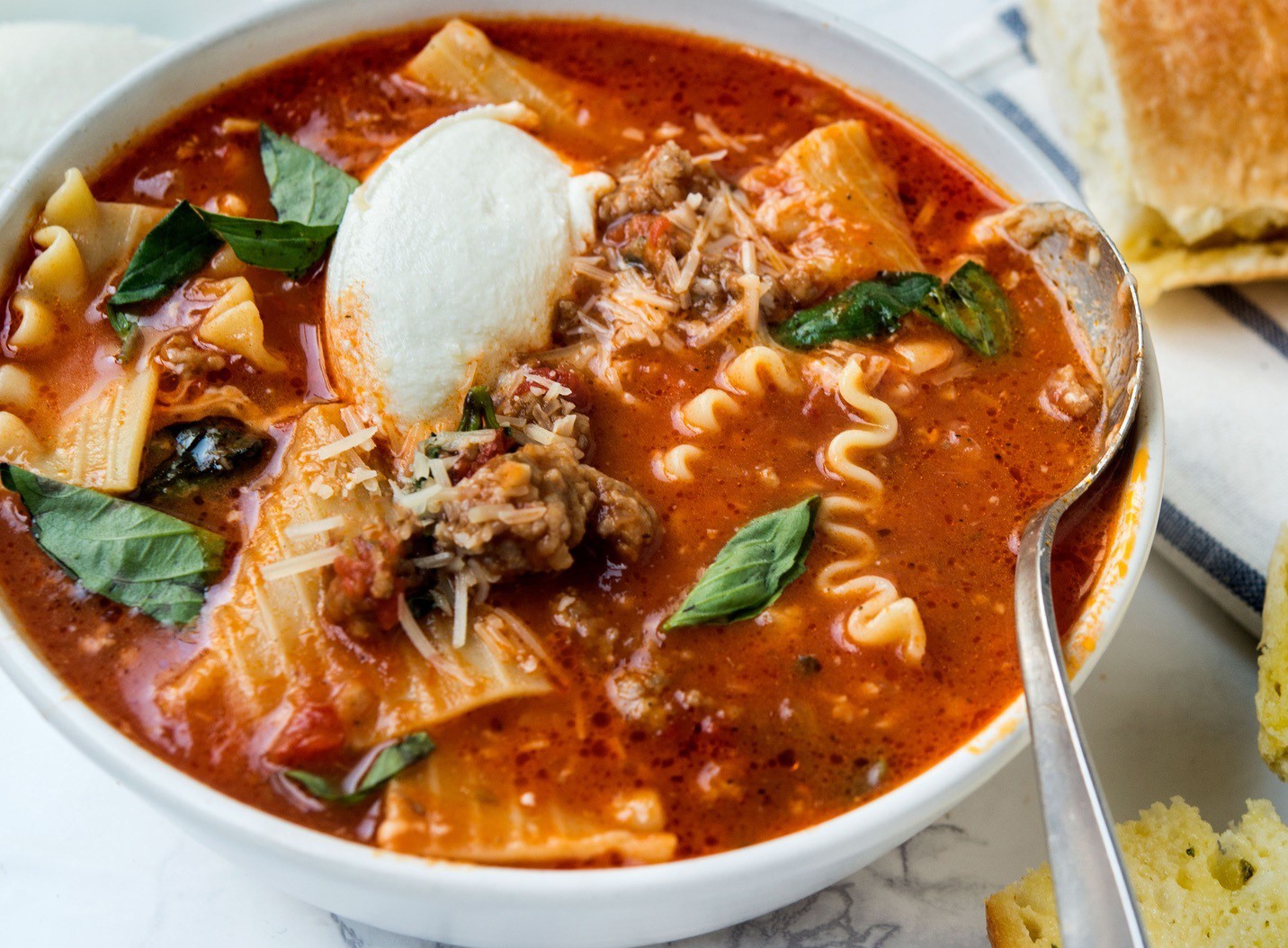 طرز تهیه سوپ لازانیا خانگی - سوپ اروپایی جدید