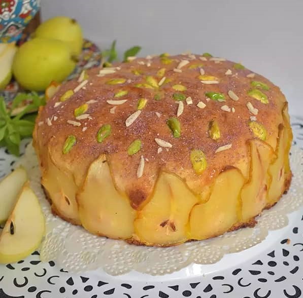 طرز تهیه کیک گلابی خوشمزه خانگی - آموزش کیک میوه ای